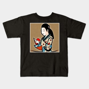 Chinese woman with a red ball Kids T-Shirt